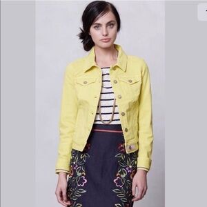 Anthropology Pilcro & Letterpress yellow jean jacket